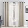 No. 918 Harmon Embroidered Grommet Top Light-filtering Set Of 4 Curtain Panel In Sand