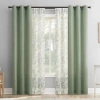 No. 918 Harmon Print Grommet Top Light-filtering Set Of 4 Curtain Panel In Green