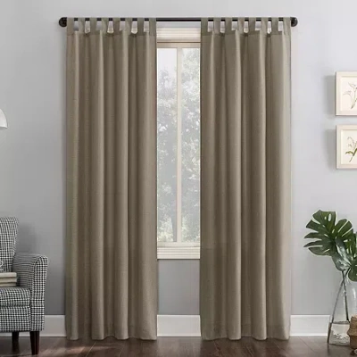 No. 918 Jacob Tab Top Sheer Single Curtain Panel In Sand