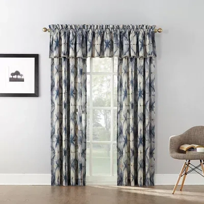 No. 918 Keaton Geometric Watercolor Rod Pocket Light-filtering Single Curtain Panel In Gray