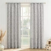 No. 918 Koda Woven Jacquard Leaf Rod Pocket Light-filtering Single Curtain Panel In Gray