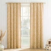 No. 918 Koda Woven Jacquard Leaf Rod Pocket Light-filtering Single Curtain Panel In Yellow