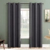 No. 918 Landon Textured Grommet Top Light-filtering Single Curtain Panel In Gray
