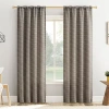 No. 918 Laurel Space Dyed Textured Back Tab Light-filtering Single Curtain Panel In Brown
