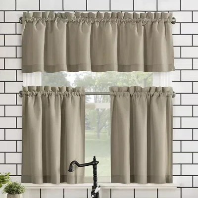 No. 918 Martine 3-pc. Rod Pocket Window Tier In Sand