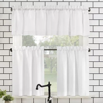 No. 918 Martine 3-pc. Rod Pocket Window Tier In White