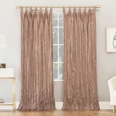 No. 918 Odelia Tab Top Sheer Single Curtain Panel In Pink