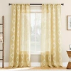 No. 918 Ravenna Medallion Rod Pocket Embroidered Light-filtering Single Curtain Panel In Yellow
