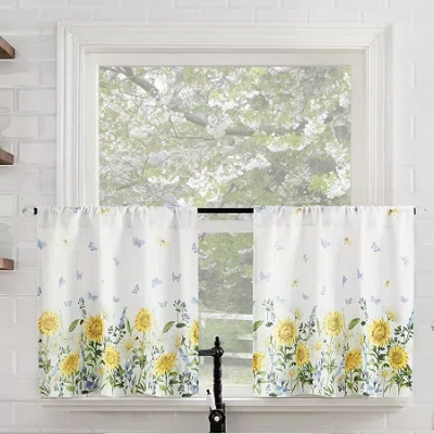 No. 918 Spring Meadow 2-pc. Rod Pocket Window Tier In White