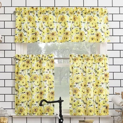 No. 918 Sunny 2-pc. Rod Pocket Window Tier In Yellow