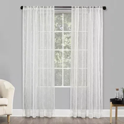 No. 918 Tamaryn Rod Pocket Sheer Single Curtain Panel In Sand