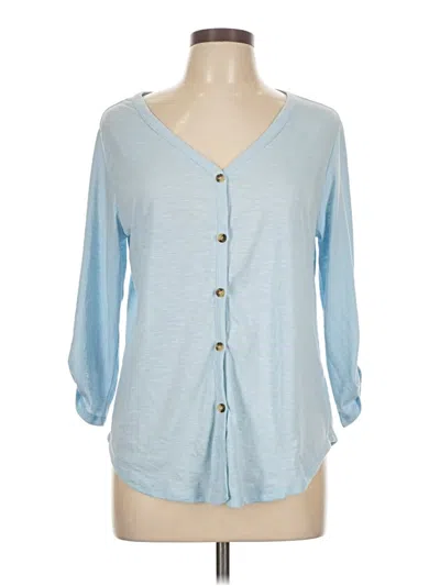 Pre-owned No Boundaries 3/4 Sleeve Blouse In Blue
