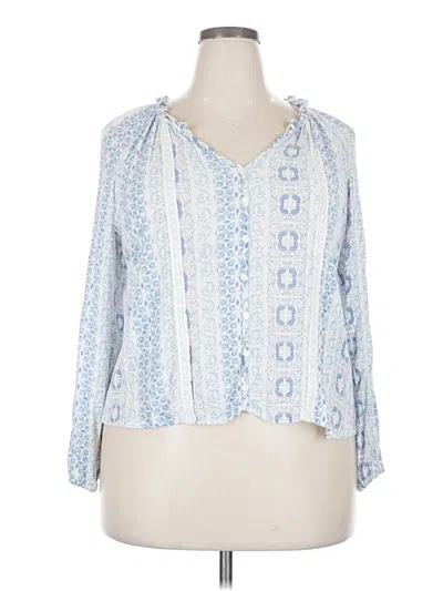 Pre-owned No Boundaries 3/4 Sleeve Blouse In Blue