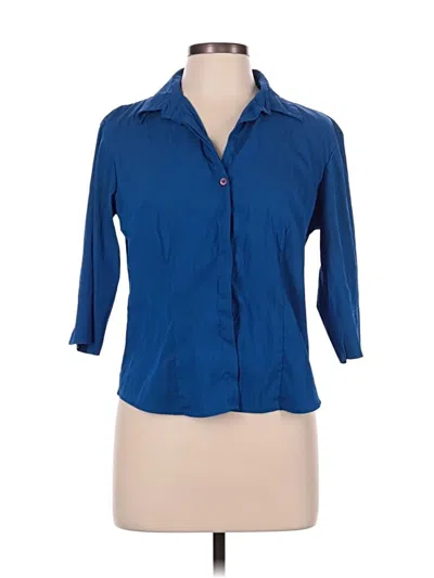 Pre-owned No Boundaries 3/4 Sleeve Blouse In Blue