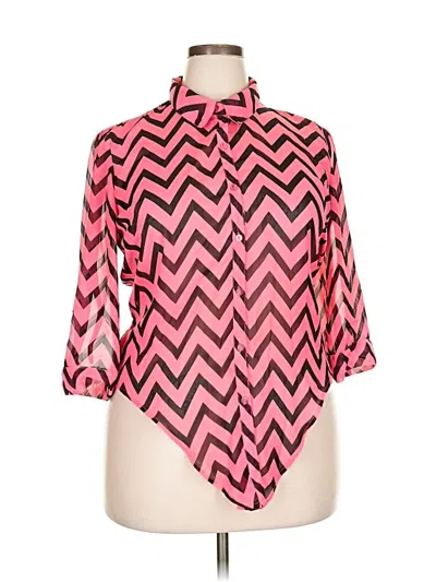 Pre-owned No Boundaries 3/4 Sleeve Blouse In Pink