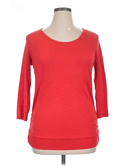 Pre-owned No Boundaries 3/4 Sleeve Top Red Boatneck Tops