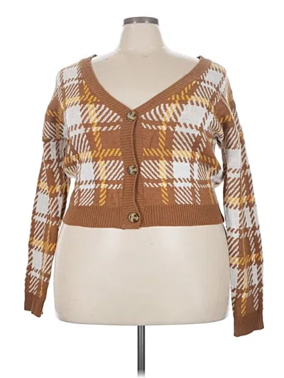Pre-owned No Boundaries Cardigan Sweater In Brown