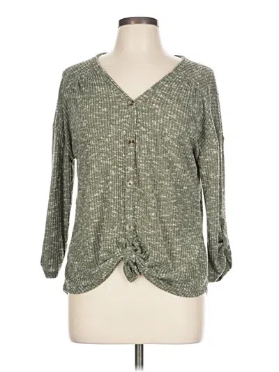 Pre-owned No Boundaries Cardigan Sweater In Green