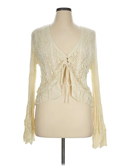 Pre-owned No Boundaries Cardigan Sweater In Ivory