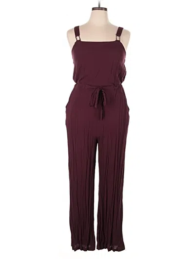 Pre-owned No Boundaries Jumpsuit In Burgundy