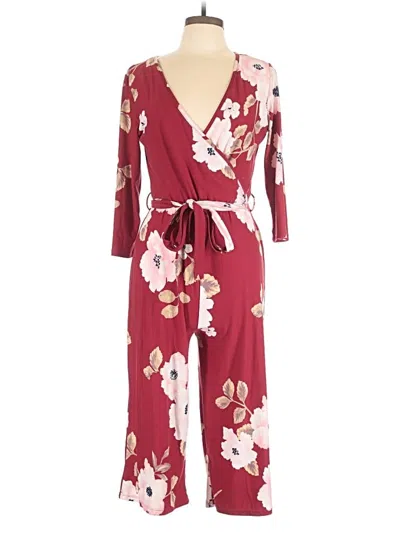 Pre-owned No Boundaries Jumpsuit In Burgundy