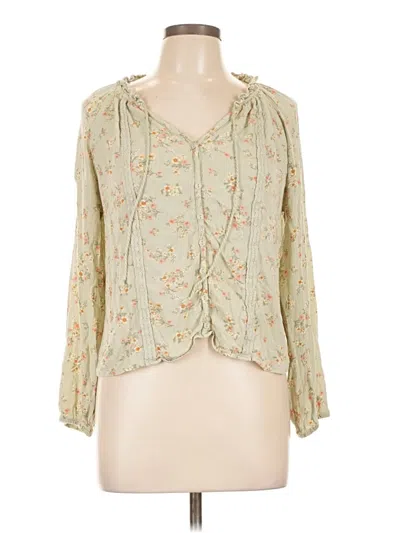 Pre-owned No Boundaries Long Sleeve Blouse In Green