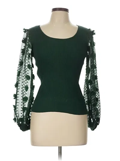 Pre-owned No Boundaries Long Sleeve Blouse In Green