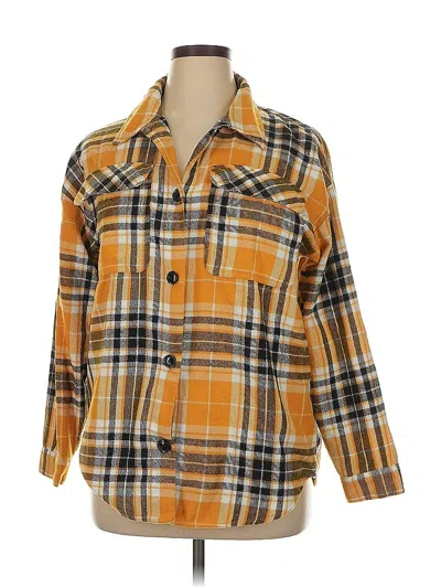Pre-owned No Boundaries Long Sleeve Button Down Shirt In Orange