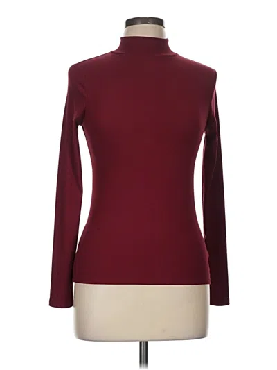 Pre-owned No Boundaries Long Sleeve Top Burgundy Turtleneck Tops