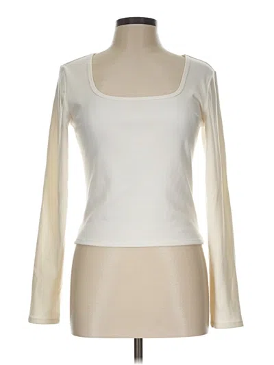 Pre-owned No Boundaries Long Sleeve Top Ivory Square Neckline Tops