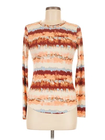 Pre-owned No Boundaries Long Sleeve Top Orange Mock Neckline Tops