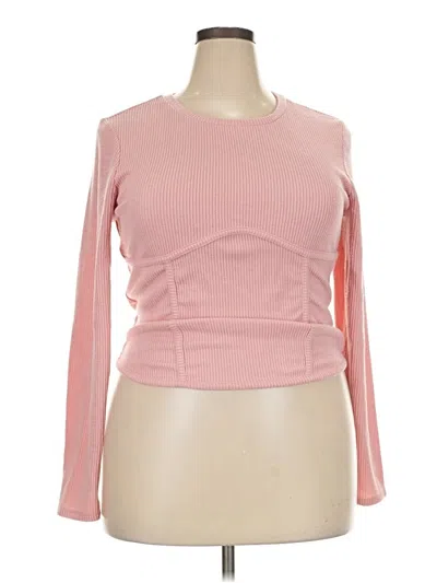 Pre-owned No Boundaries Long Sleeve Top Pink Boatneck Tops