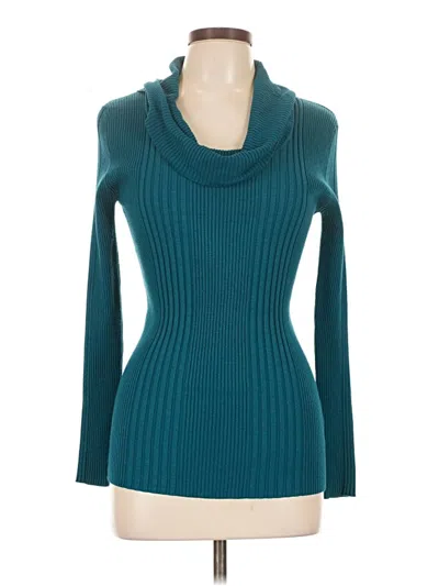 Pre-owned No Boundaries Long Sleeve Top Teal Cowl Neck Tops In Blue