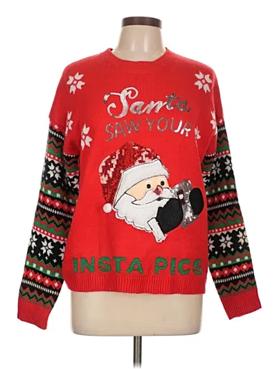 Pre-owned No Boundaries Pullover Sweater In Red