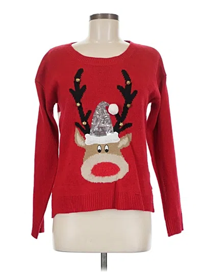 Pre-owned No Boundaries Pullover Sweater In Red