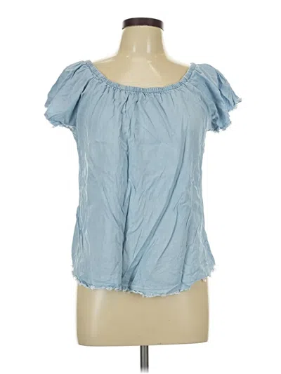 Pre-owned No Boundaries Short Sleeve Blouse In Blue