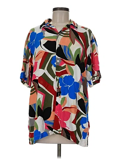 Pre-owned No Boundaries Short Sleeve Blouse In Brown