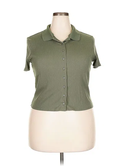 Pre-owned No Boundaries Short Sleeve Blouse In Green