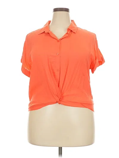 Pre-owned No Boundaries Short Sleeve Blouse In Orange