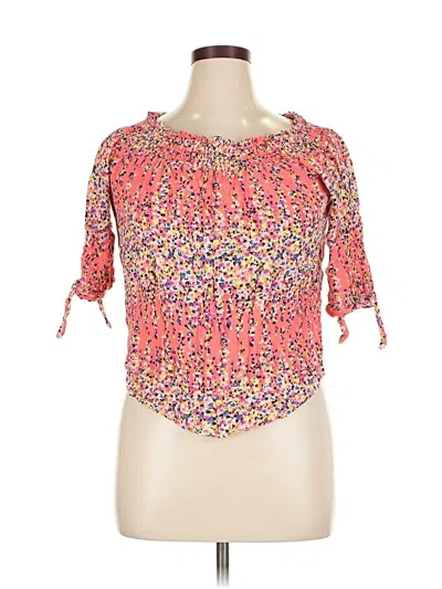 Pre-owned No Boundaries Short Sleeve Blouse In Pink