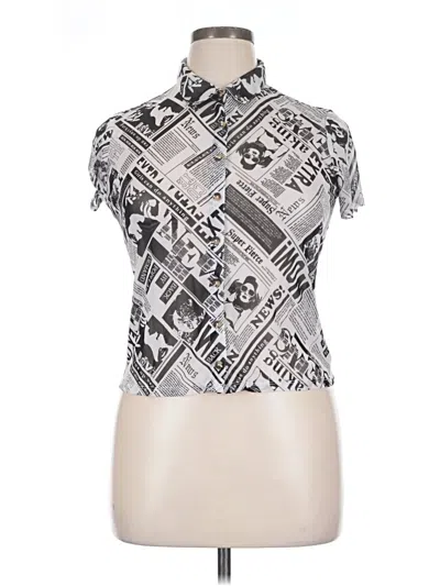 Pre-owned No Boundaries Short Sleeve Blouse In Silver