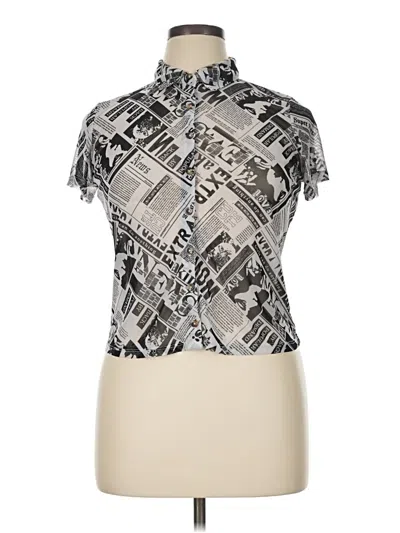 Pre-owned No Boundaries Short Sleeve Blouse In Silver