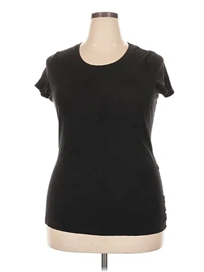 Pre-owned No Boundaries Short Sleeve Top Black Scoop Neck Tops