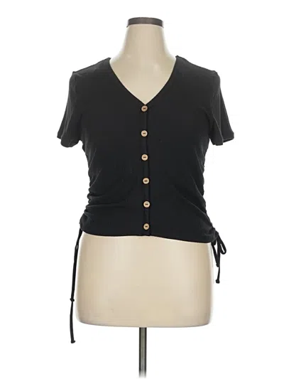 Pre-owned No Boundaries Short Sleeve Top Black Sweetheart Neckline Tops