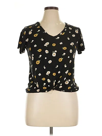 Pre-owned No Boundaries Short Sleeve Top Black Sweetheart Neckline Tops
