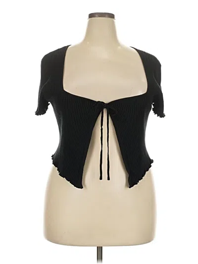 Pre-owned No Boundaries Short Sleeve Top Black Sweetheart Neckline Tops