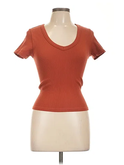 Pre-owned No Boundaries Short Sleeve Top Orange Scoop Neck Tops