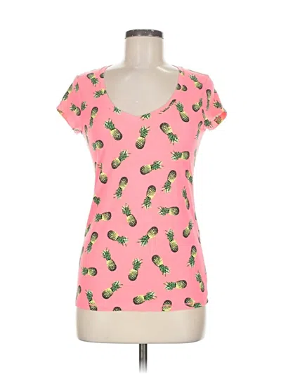 Pre-owned No Boundaries Short Sleeve Top Pink Sweetheart Neckline Tops