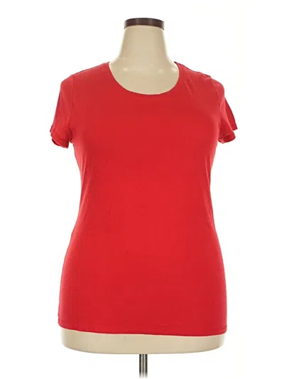 Pre-owned No Boundaries Short Sleeve Top Red Scoop Neck Tops