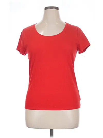 Pre-owned No Boundaries Short Sleeve Top Red Scoop Neck Tops